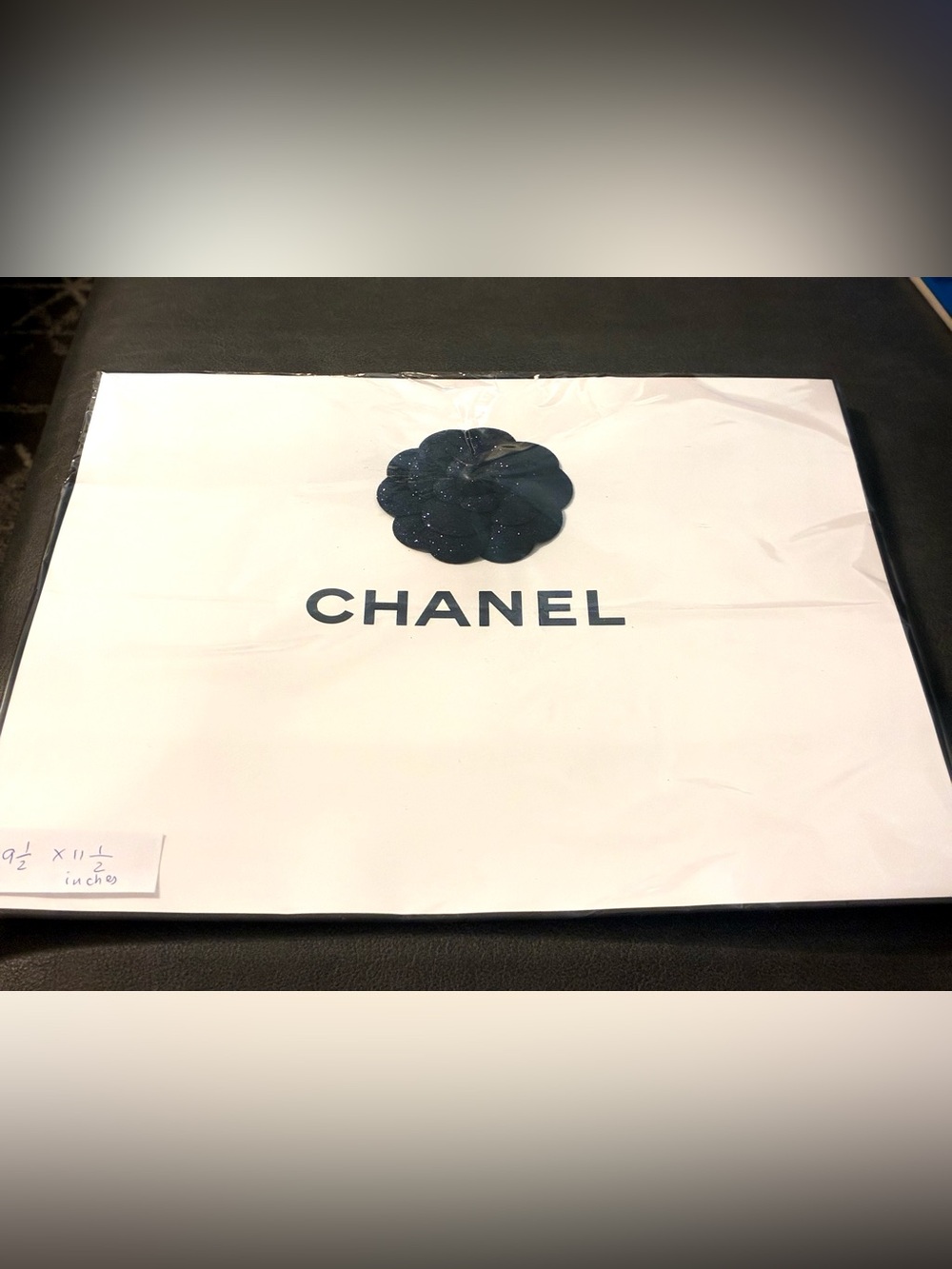 Chanel Signature Large Gifting Bag With Sparkling Blue Camelia Origami Flower